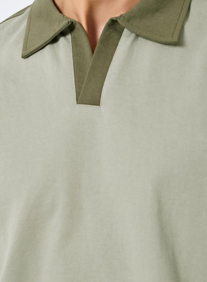 ستايلي طقم منسق من شورت وتيشيرت واسع بياقة بولو وأكمام قصيرة - Image 4